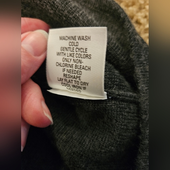 Nordstrom Elegant Wool Blend Gray V-Neck Sleeveless Maxi Dress, Size Large - Picture 6 of 8